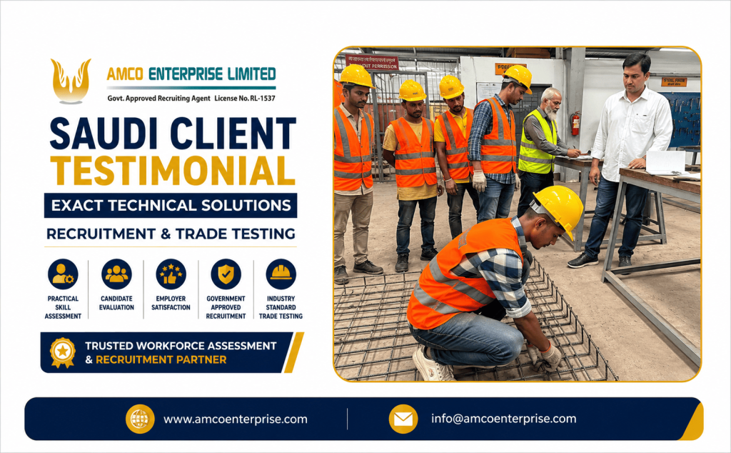 Saudi Client Testimonial during Recruitment & Technical Trade Testing at AMCO Skill Bangladesh.